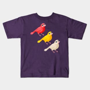 Funny group of canaries with cute eyes Kids T-Shirt